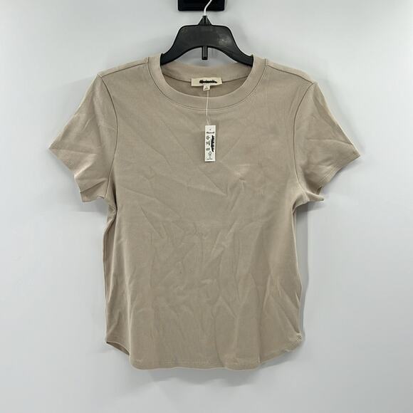 Madewell Women's Updated Brightside Short Sleeve Tee - Khaki - Small - NWT - Picture 1 of 5
